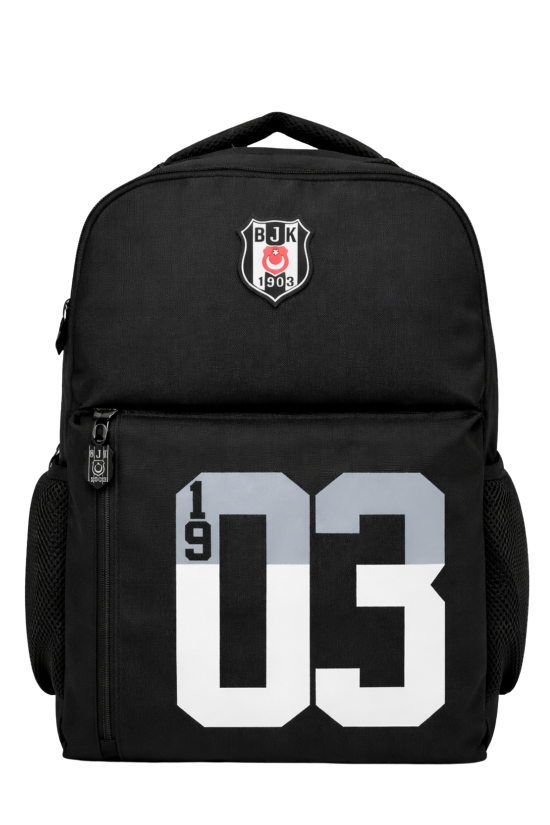 Beşiktaş Lisanslı 3 Bölmeli Sırt Çantası - Laptop Gözlü Su İtici 1903 Baskılı Okul Çantası