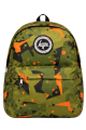 Hype Lisanslı 3 Bölmeli Sırt Çantası - Turuncu Yeşil Desenli Laptop Gözlü Su İtici Okul Çantası