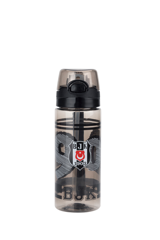 Beşiktaş Lisanslı 500ml Pipetli Kilitli Kapaklı Siyah Matara - Orijinal BJK Taraftar Suluk