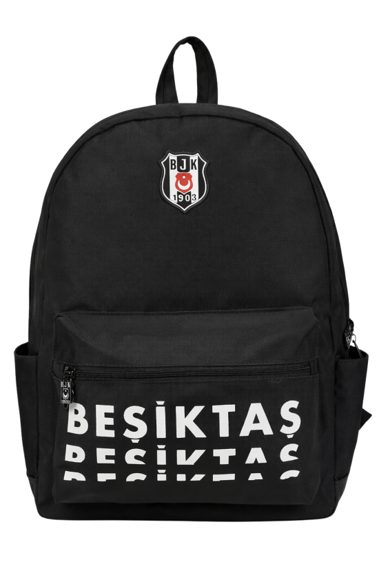 Beşiktaş Lisanslı 3 Bölmeli Sırt Çantası - Laptop Gözlü Su İtici Yazı Baskılı Okul Çantası