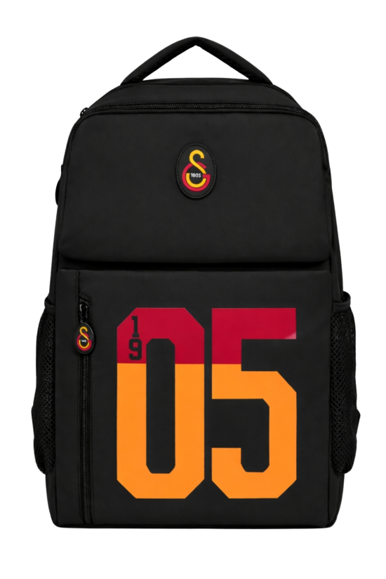 Galatasaray Lisanslı 3 Bölmeli Sırt Çantası - 1905 Baskılı Laptop Gözlü Su İtici Okul Çantası