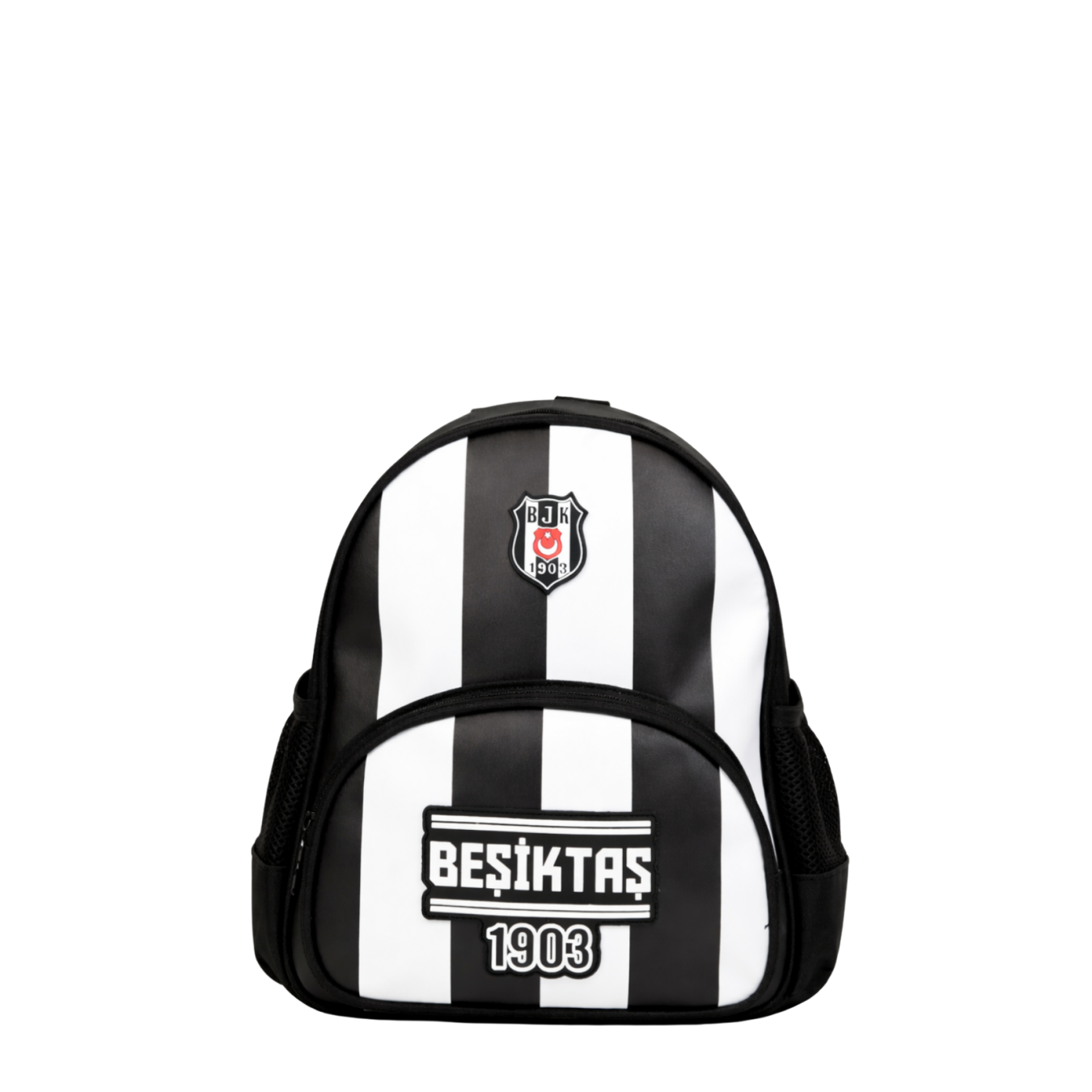 Beşiktaş Lisanslı Çubuk Desenli Rubber Logolu Su İtici Kumaşlı Anaokulu Sırt Çantası