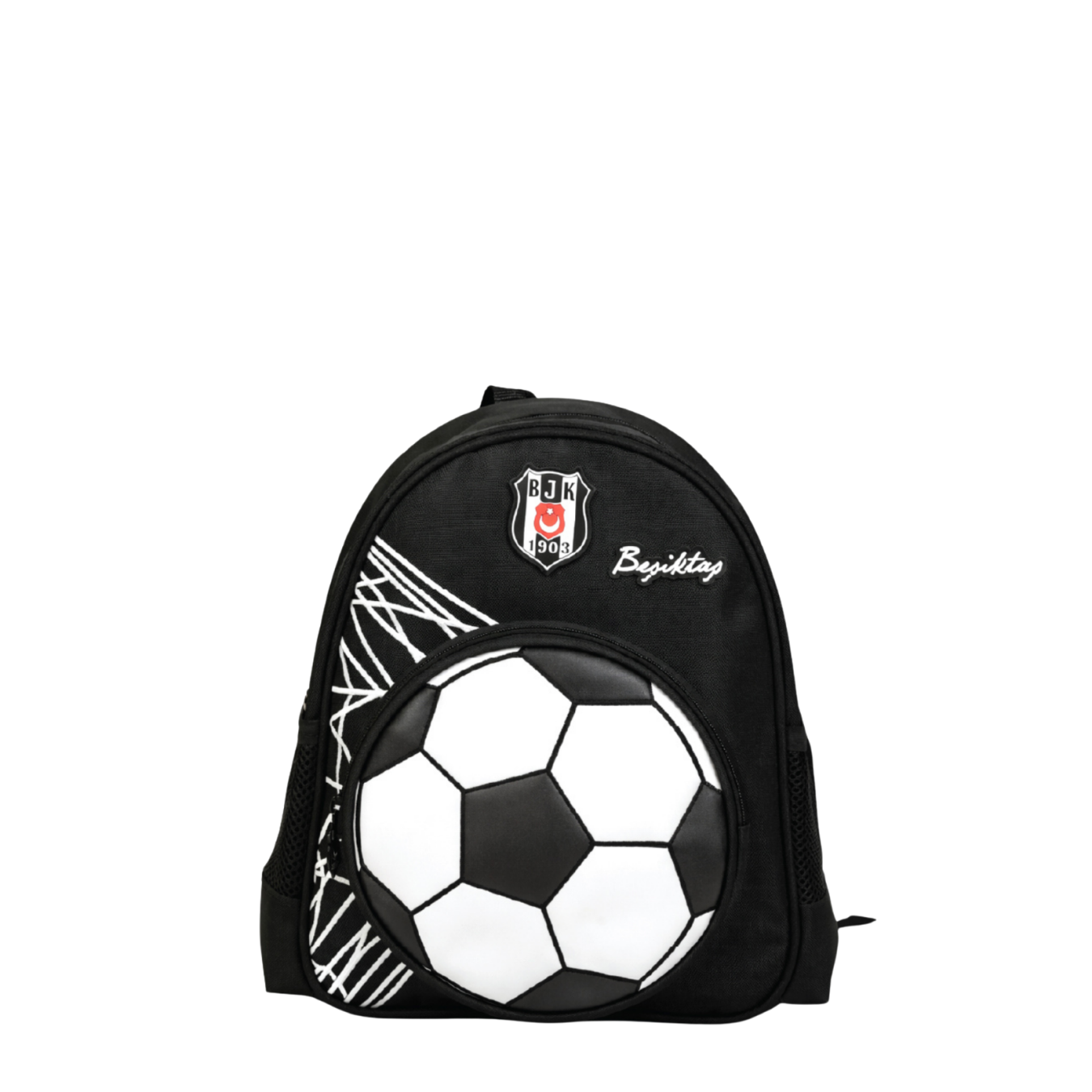 Beşiktaş Lisanslı 3D Futbol Topu Baskılı Anaokulu Çantası - 2 Bölmeli Küçük Boy Sırt Çantası