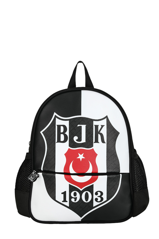 Beşiktaş Lisanslı Siyah Beyaz Orijinal Suni Deri Anaokulu çantası