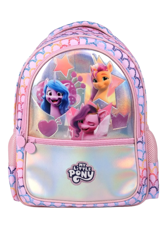 My Little Pony Lisanslı Çok Bölmeli Pembe Holografik Orijinal Okul çantası