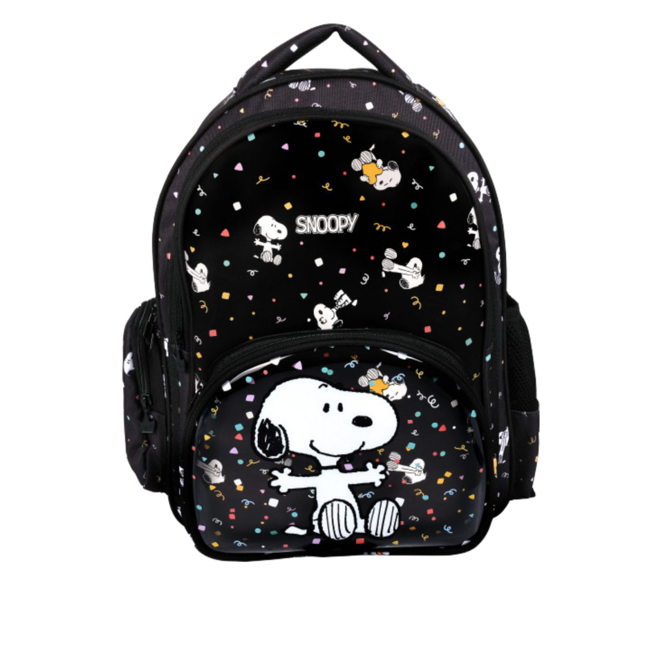 Snoopy Lisanslı Çok Bölmeli Siyah Orijinal Okul çantası