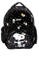Snoopy Lisanslı Çok Bölmeli Siyah Orijinal Okul çantası