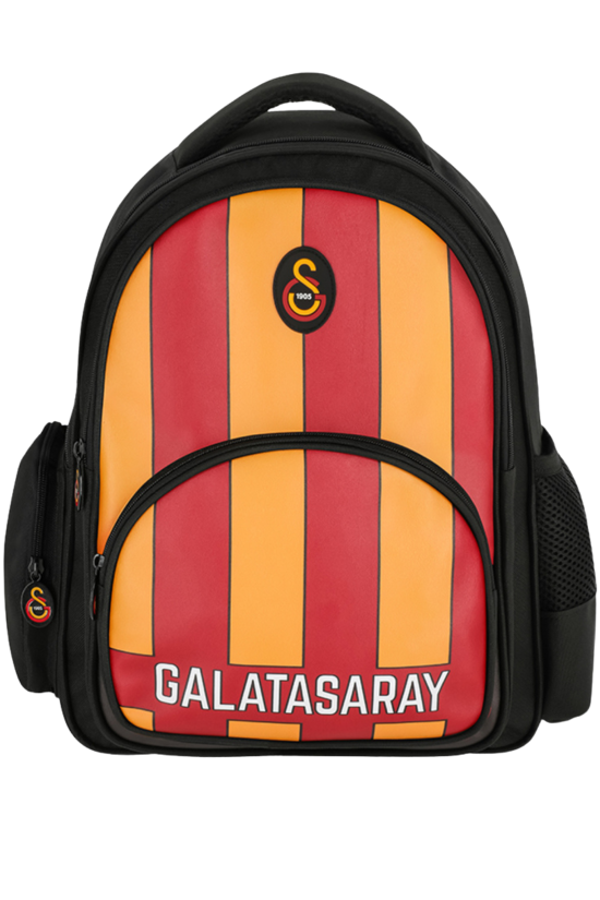 Galatasaray Lisanslı Çok Bölmeli Sarı kırmızı Orijinal Suni Deri Okul çantası