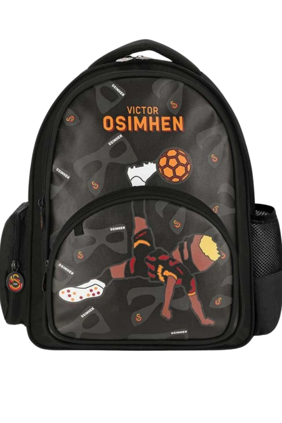 Galatasaray Lisanslı Victor Osimhen'li Siyah Orijinal Okul çantası