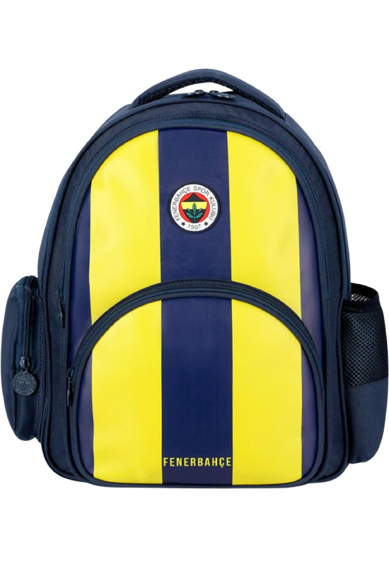 Fenerbahçe Lisanslı Sarı Lacivert Orijinal Suni Deri Okul çantası