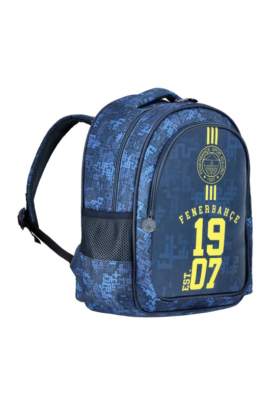 Fenerbahçe Lisanslı 2 Bölmeli EST.1907 Mavi Orijinal Okul çantası