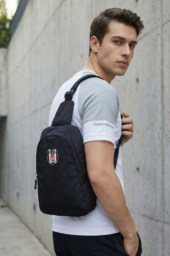 Beşiktaş Lisanslı Çapraz Askılı Siyah Orijinal Bel çantası