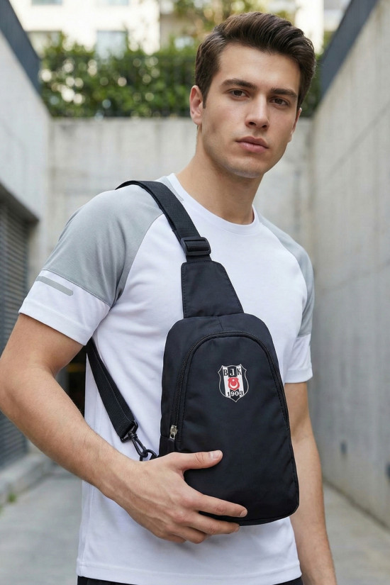 Beşiktaş Lisanslı Çapraz Askılı Siyah Orijinal Bel çantası