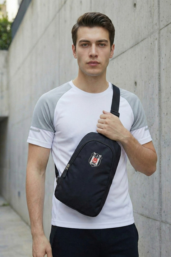 Beşiktaş Lisanslı Çapraz Askılı Siyah Orijinal Bel çantası