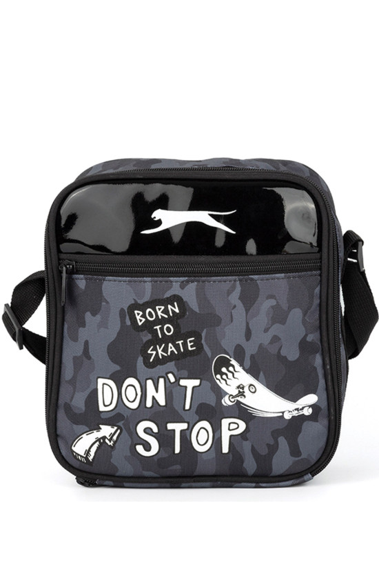 Slazenger Lisanslı Kamuflaj Desenli Siyah Orijinal Beslenme çantası