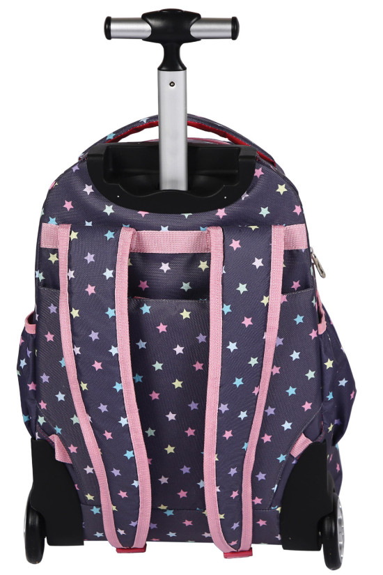 Slazenger Lisanslı yıldız Desenli Mor Orijinal Çekçekli Trolley Sırt çantası