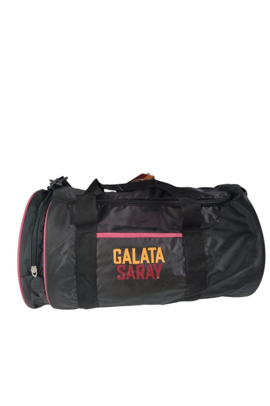 Galatasaray Lisanslı Silindir Siyah Orijinal Spor çantası