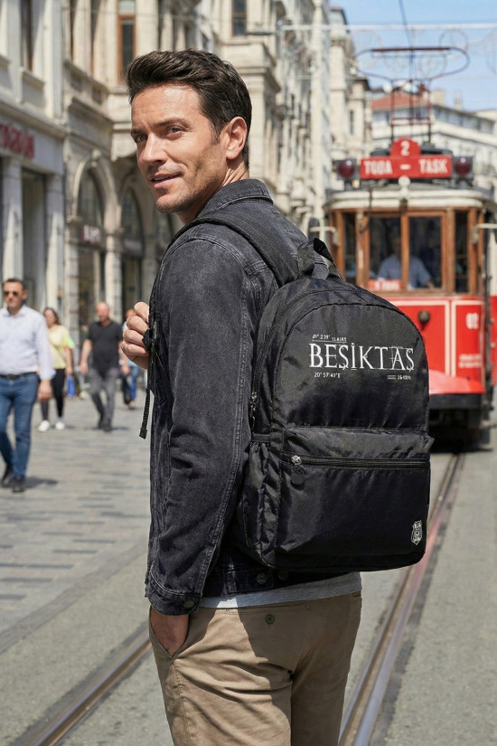 Beşiktaş Lisanslı 3 Bölmeli Siyah Orijinal Sırt çantası