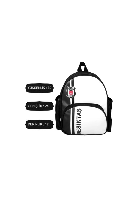 Beşiktaş Lisanslı Siyah Beyaz Orijinal Anaokulu çantası