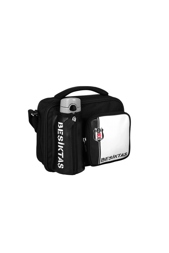 Beşiktaş Lisanslı Suluk Bölmeli Siyah Orijinal Beslenme çantası