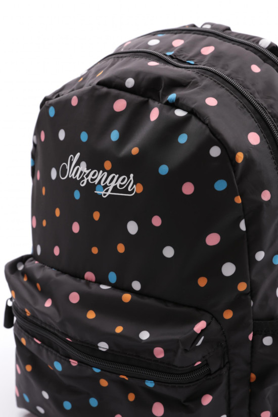 Slazenger Lisanslı Renkli Puantiyeli Siyah Orijinal Sırt çantası