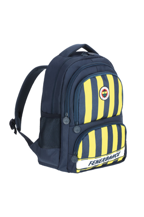 Fenerbahçe Lisanslı Çubuklu Sarı Lacivert Orijinal Okul çantası