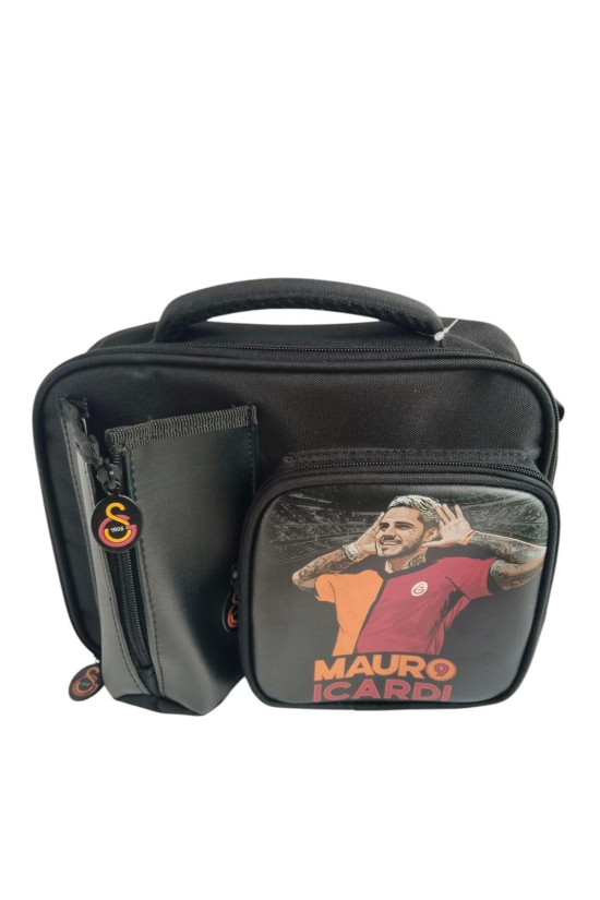Galatasaray Lisanslı Mauro Icardi'li Siyah Orijinal Beslenme çantası