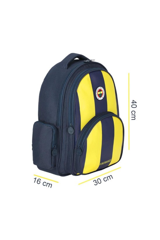 Fenerbahçe Lisanslı Sarı Lacivert Orijinal Suni Deri Okul çantası