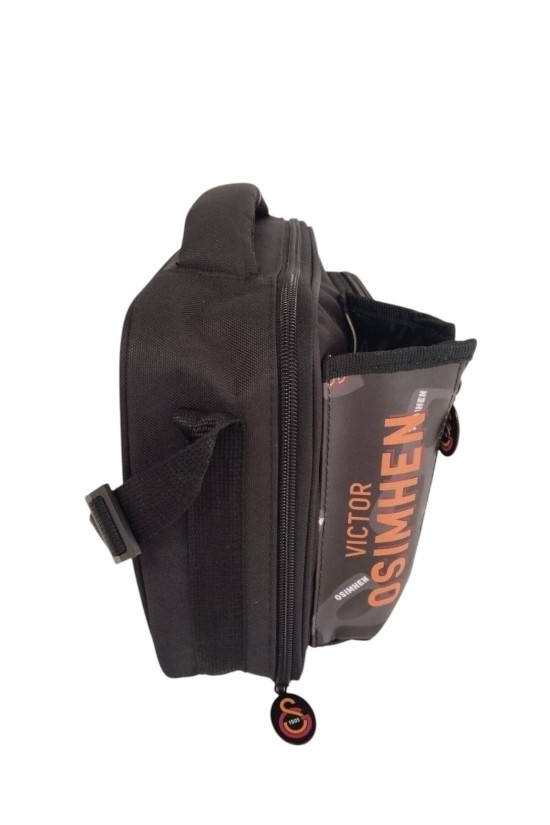 Galatasaray Lisanslı Suluk Bölmeli Victor Osimhen'li Siyah Orijinal Beslenme çantası