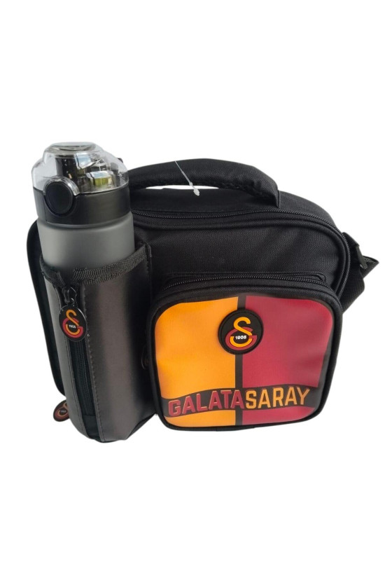 Galatasaray Lisanslı Suluk Bölmeli Siyah Orijinal Beslenme çantası