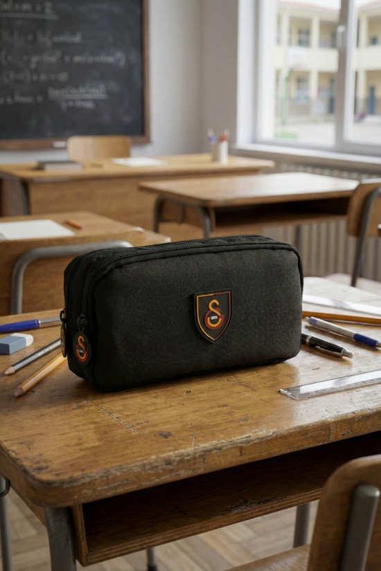 Galatasaray Lisanslı 2 Bölmeli Siyah Orijinal Kalemlik