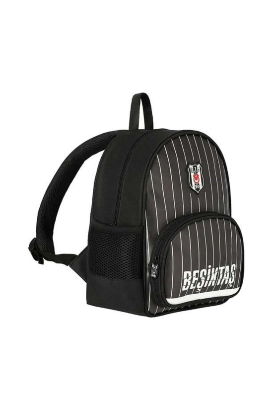 Beşiktaş Lisanslı Siyah Beyaz Orijinal Suni Deri Anaokulu çantası