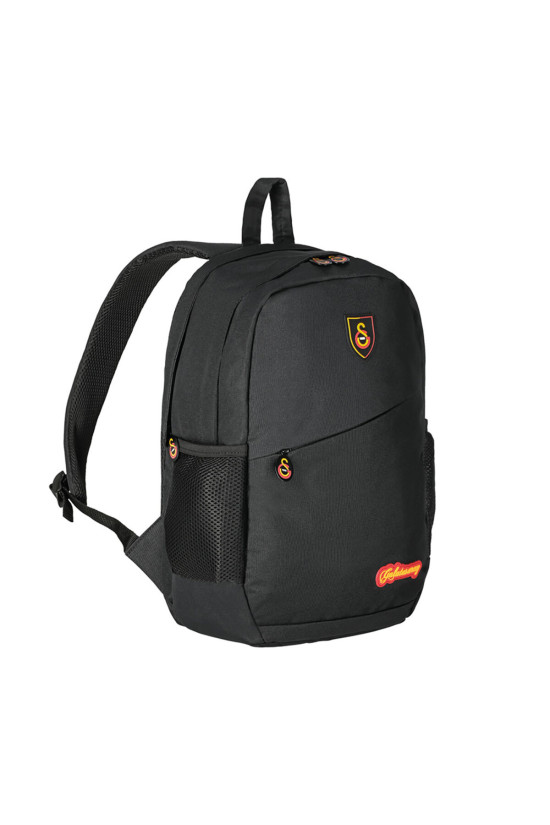 Galatasaray Lisanslı Çapraz Fermuar Detaylı Siyah Orijinal Sırt çantası
