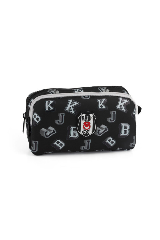 Beşiktaş Lisanslı 2 Bölmeli BJK Harf Detaylı Siyah Orijinal Kalemlik