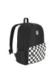 Beşiktaş Lisanslı Dama Desenli Ön Cep Detaylı Siyah Orijinal Sırt çantası