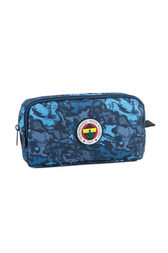 Fenerbahçe Lisanslı 2 Bölmeli Kamuflaj Desenli Mavi Orijinal Kalemlik