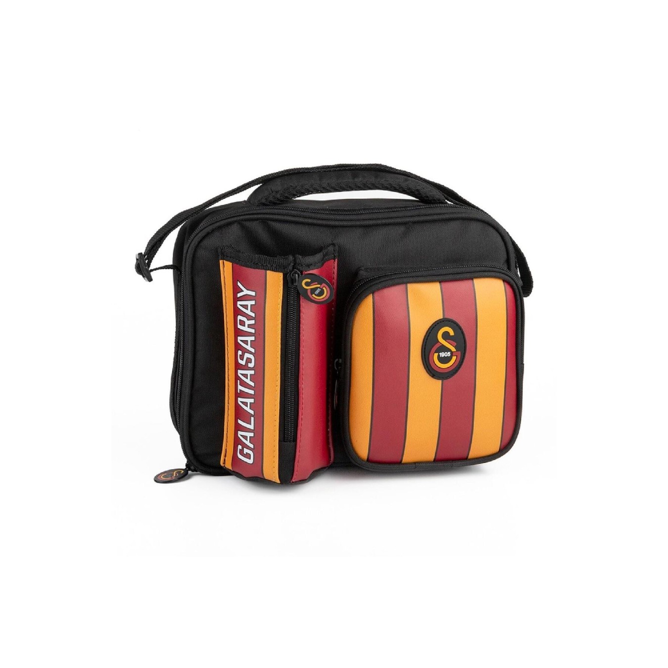 Galatasaray Lisanslı Suluk Bölmeli Sarı kırmızı Orijinal Suni Deri Beslenme çantası