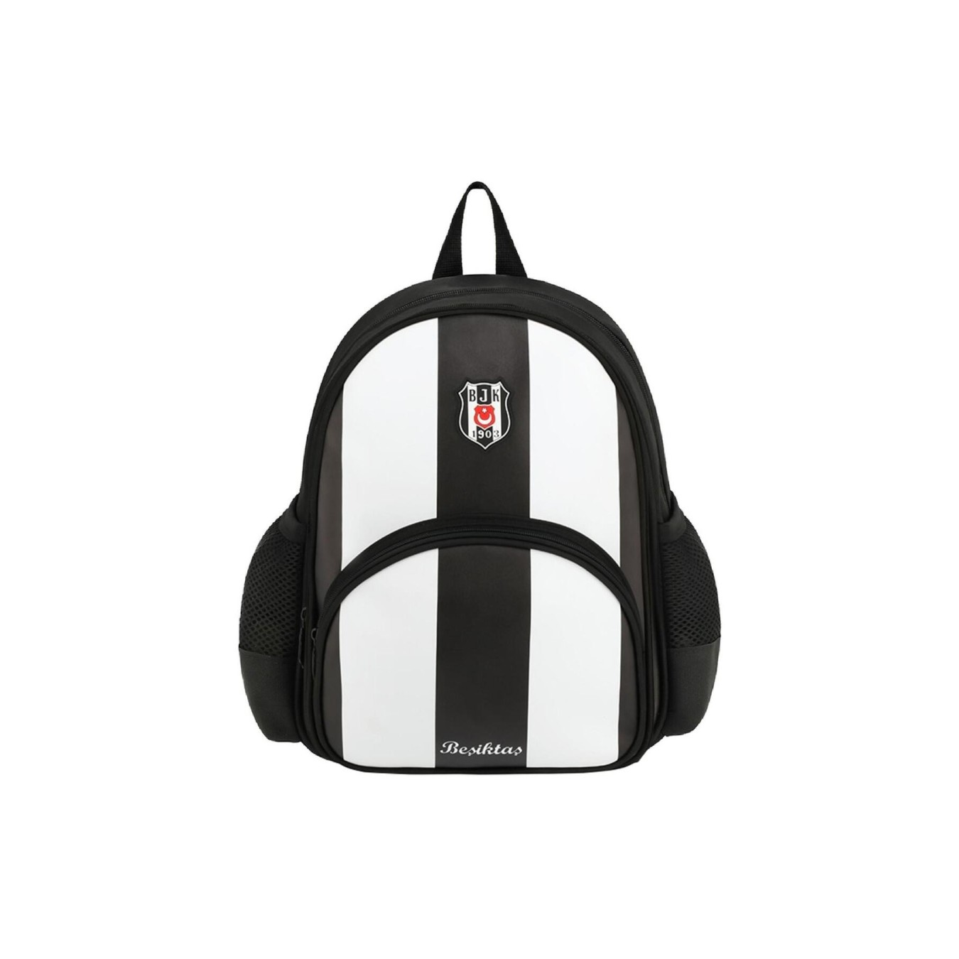 Beşiktaş Lisanslı 2 Bölmeli Siyah Beyaz Suni Deri Anaokulu çantası