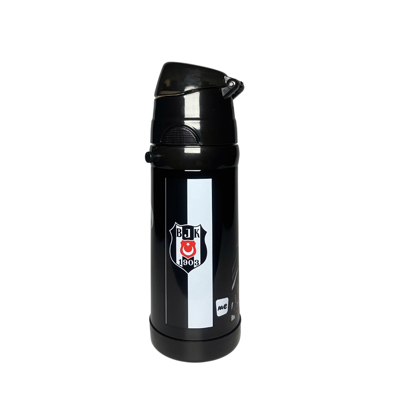 Beşiktaş Lisanslı Kartal baskılı Siyah Orijinal 425ml Çelik Matara (Boyun Askılı)