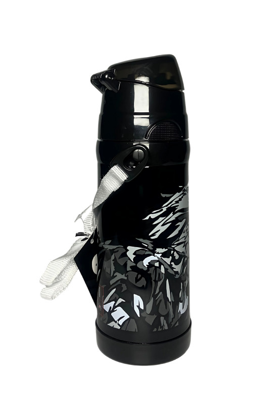 Beşiktaş Lisanslı Kartal baskılı Siyah Orijinal 425ml Çelik Matara (Boyun Askılı)