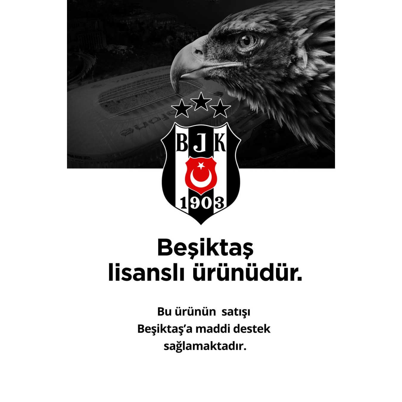 Beşiktaş Lisanslı Kartal baskılı Siyah Orijinal 425ml Çelik Matara (Boyun Askılı)