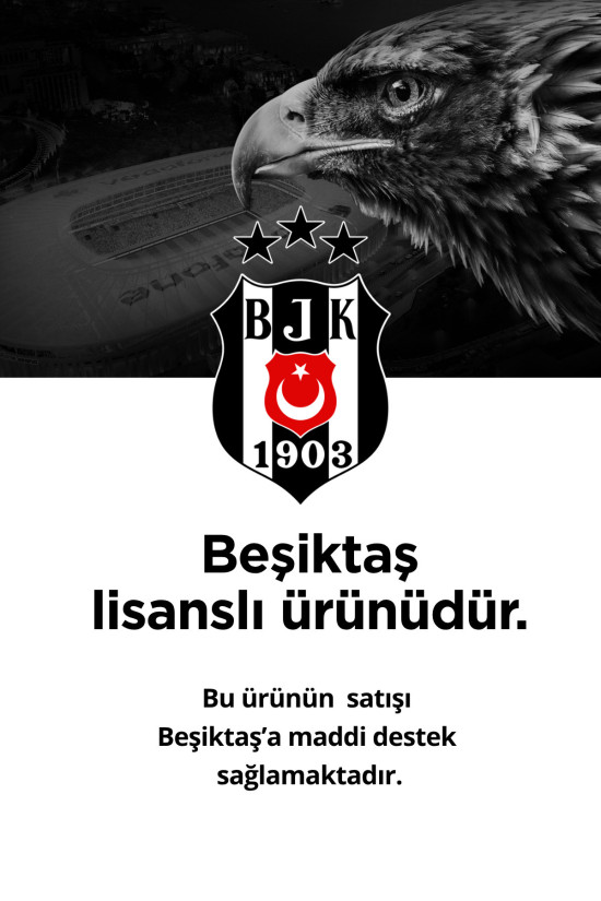 Beşiktaş Lisanslı Kartal baskılı Siyah Orijinal 425ml Çelik Matara (Boyun Askılı)