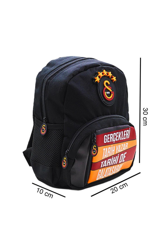Galatasaray Lisanslı 5 Yıldızlı Siyah Orijinal Suni Deri Okul çantası