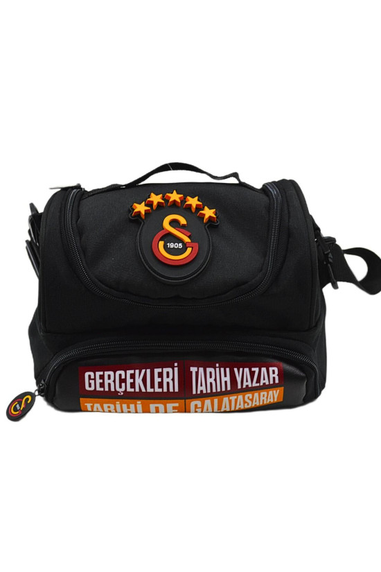 Galatasaray Lisanslı 2 Bölmeli 5 Yıldızlı Siyah Orijinal Beslenme çantası