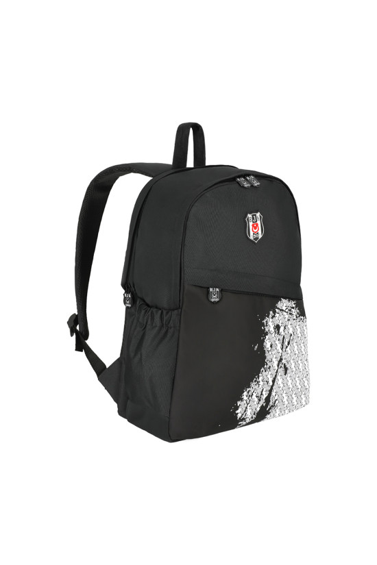 Beşiktaş Lisanslı Çapraz Fermuar Detaylı Siyah Orijinal Sırt çantası
