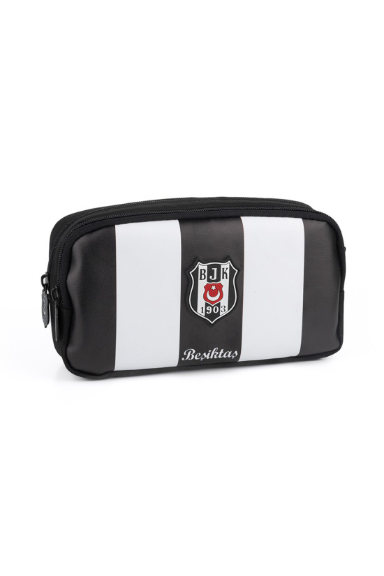 Beşiktaş Lisanslı 2 Bölmeli Logo Detaylı Siyah Beyaz Orijinal Kalemlik