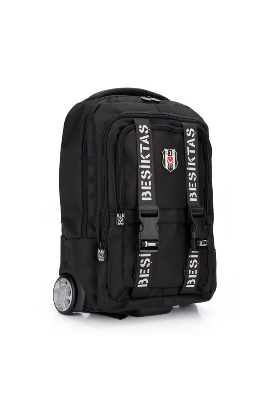 Beşiktaş Lisanslı Logo Detaylı Siyah Orijinal Tekerlekli Trolley Okul çantası