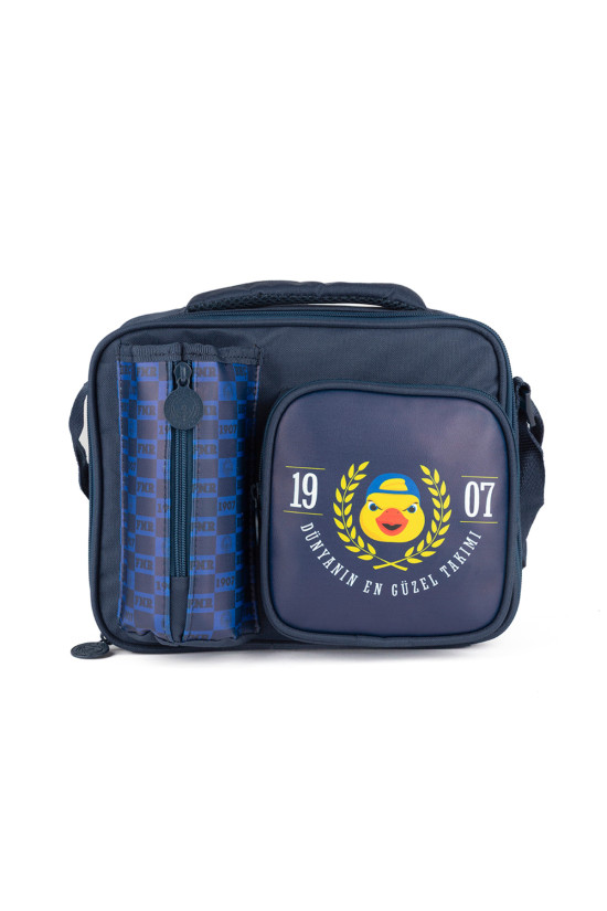 Fenerbahçe Lisanslı Suluk Bölmeli Yellow Maskotlu Lacivert Orijinal Beslenme çantası