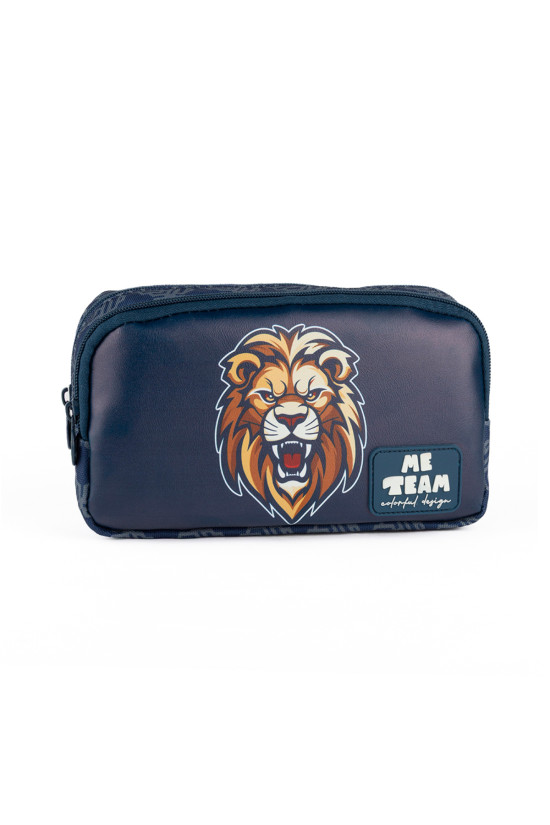 Me Team 2 Bölmeli Aslan Figürlü Lacivert Kalemlik
