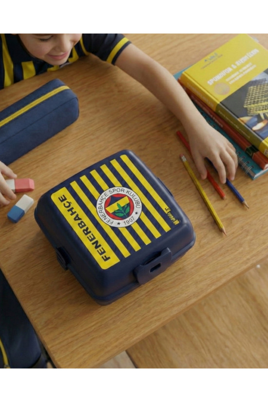 Fenerbahçe Lisanslı Çubuklu Sarı Lacivert Orijinal Beslenme Kutusu